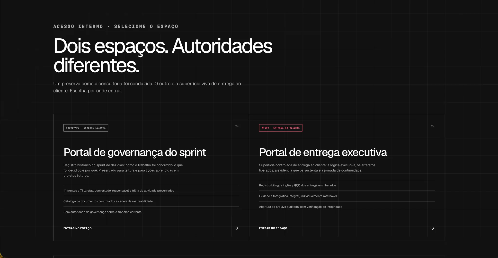 Dois espaços. Autoridades diferentes.